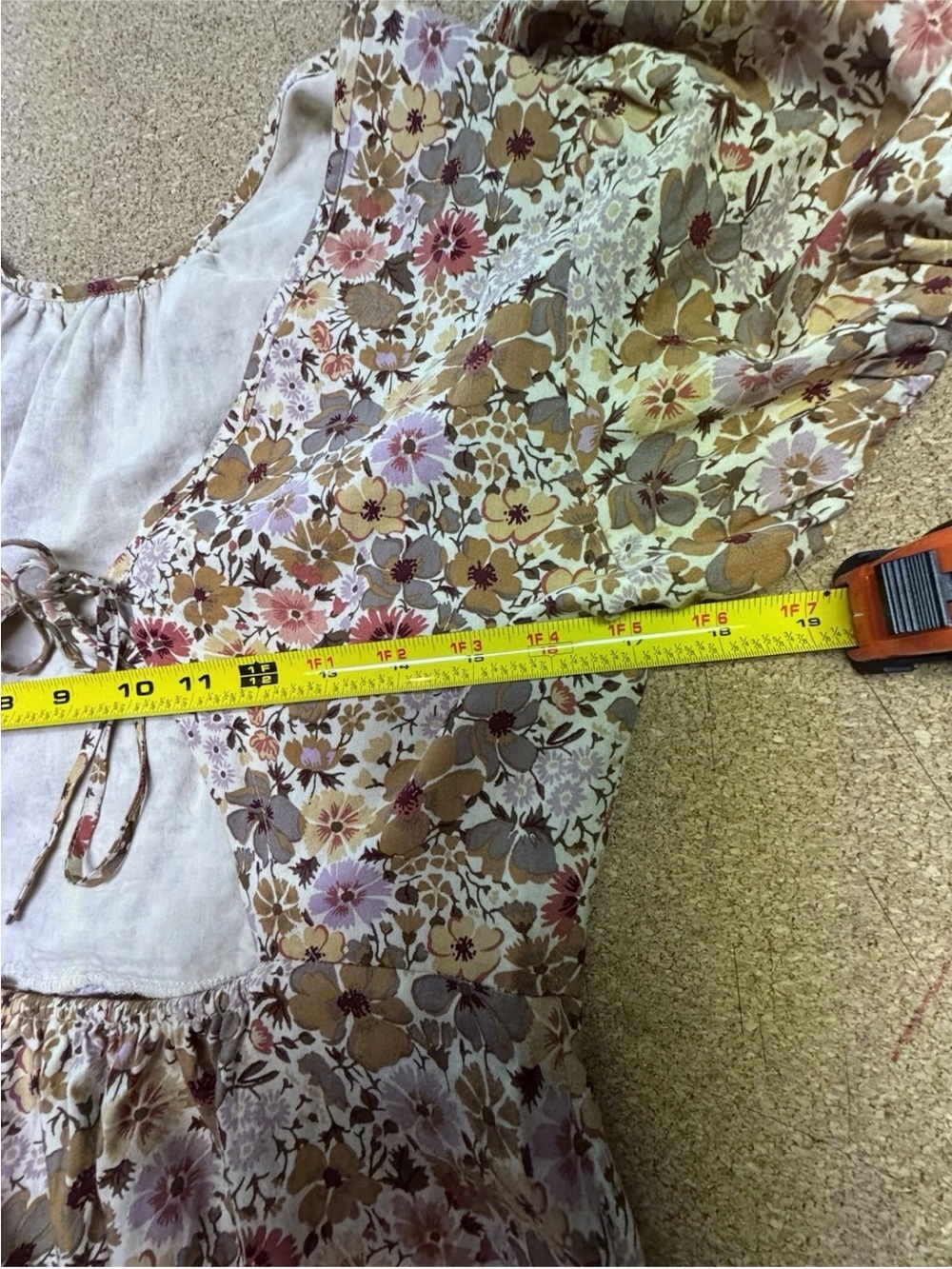 Madewell Puff Sleeve Open Back Midi Dress 10 Flora Field Floral Cottagecore - Picture 8 of 10